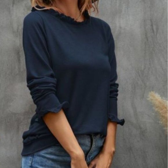 Women's Ruffled Red Top - Picture 3 of 6